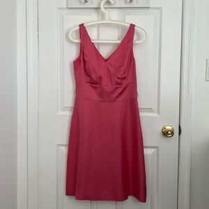 silk V neck dress